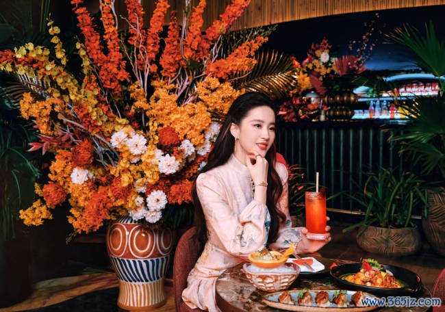 刘亦菲阿布扎比感受夕阳 回味阿拉伯好意思食情绪大好