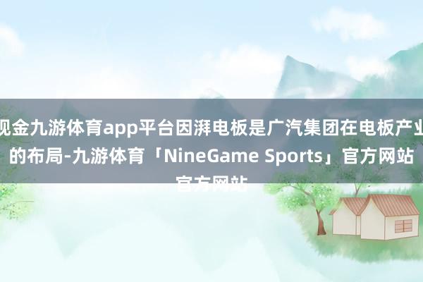 现金九游体育app平台因湃电板是广汽集团在电板产业的布局-九游体育「NineGame Sports」官方网站