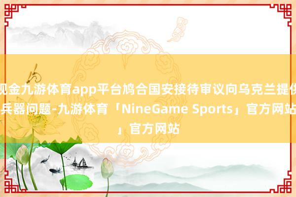 现金九游体育app平台鸠合国安接待审议向乌克兰提供兵器问题-九游体育「NineGame Sports」官方网站
